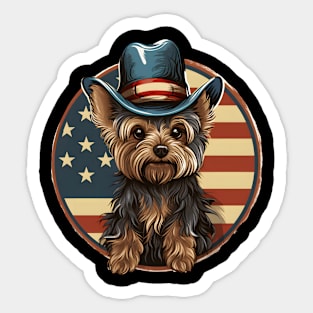 Yorkshire Terrier 4th of July Sticker